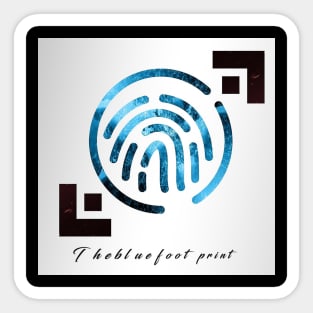 Blue footprint Sticker